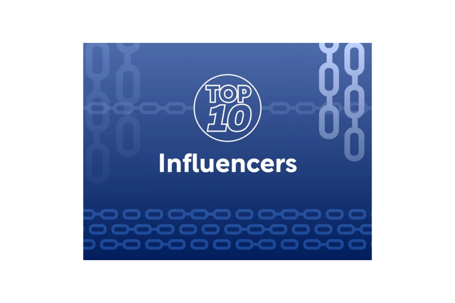 Graphic with text: Top 10 Influencers